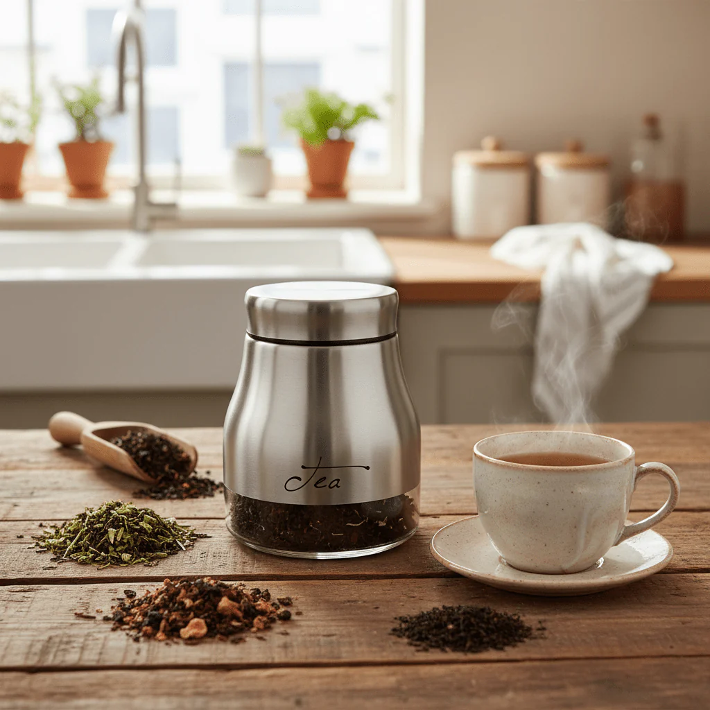 Silver Stainless Steel & Glass Storage Canister — 750ml - Image 2