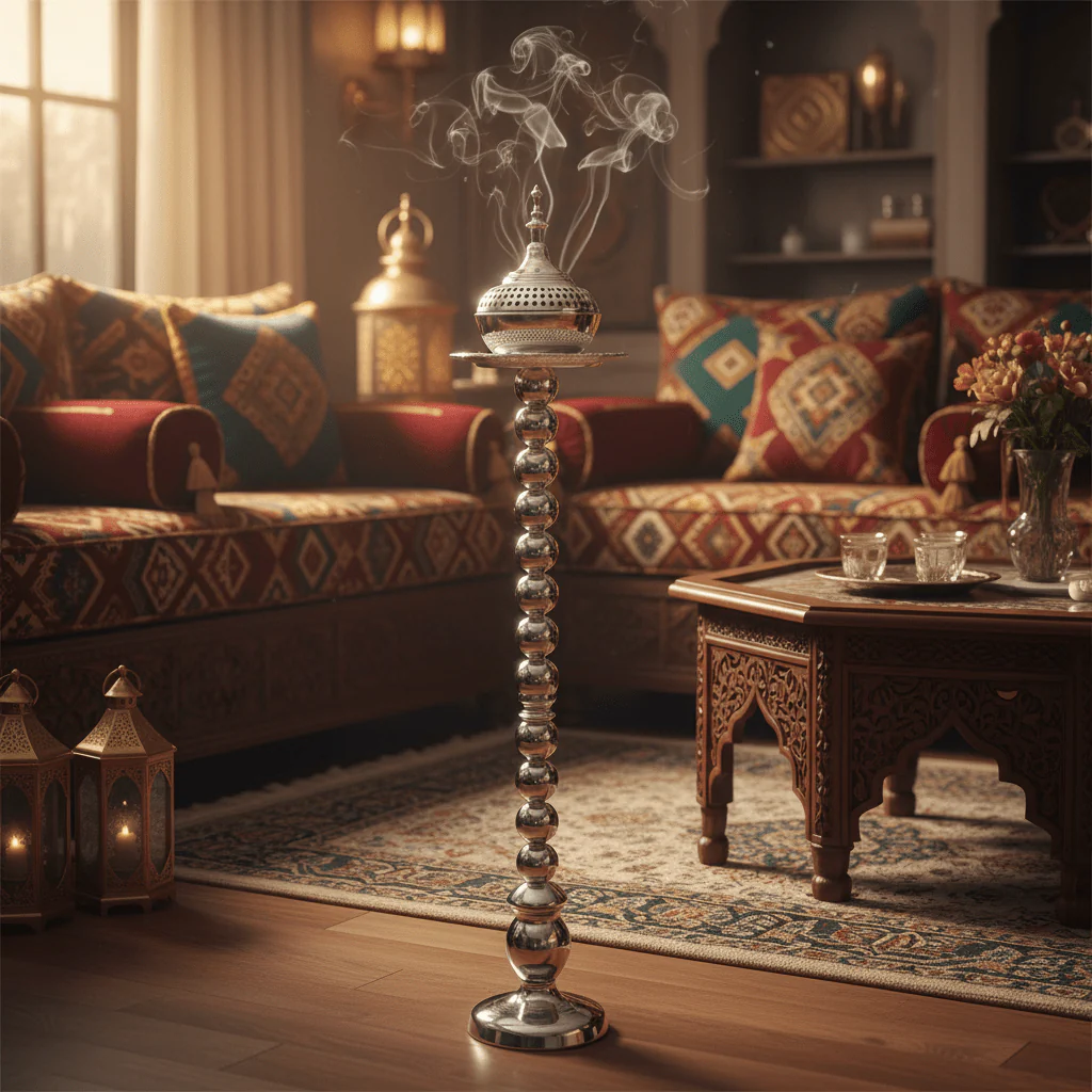 Silver Elegance Incense Burner — Tall Floor Stand, 80cm - Image 2