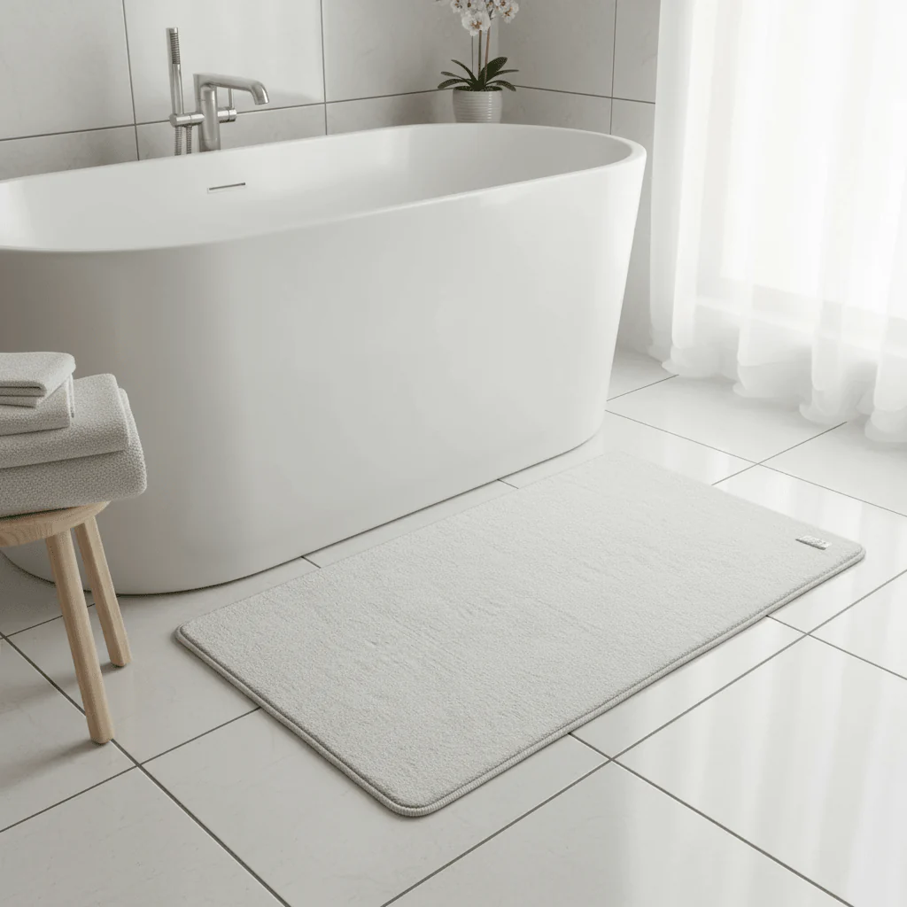 Soft Rectangle Door Mat | Anti-Slip Absorbent Floor Rug for Entrance, Bathroom & Living Room | 80 x 45 cm | Off White | - Image 3