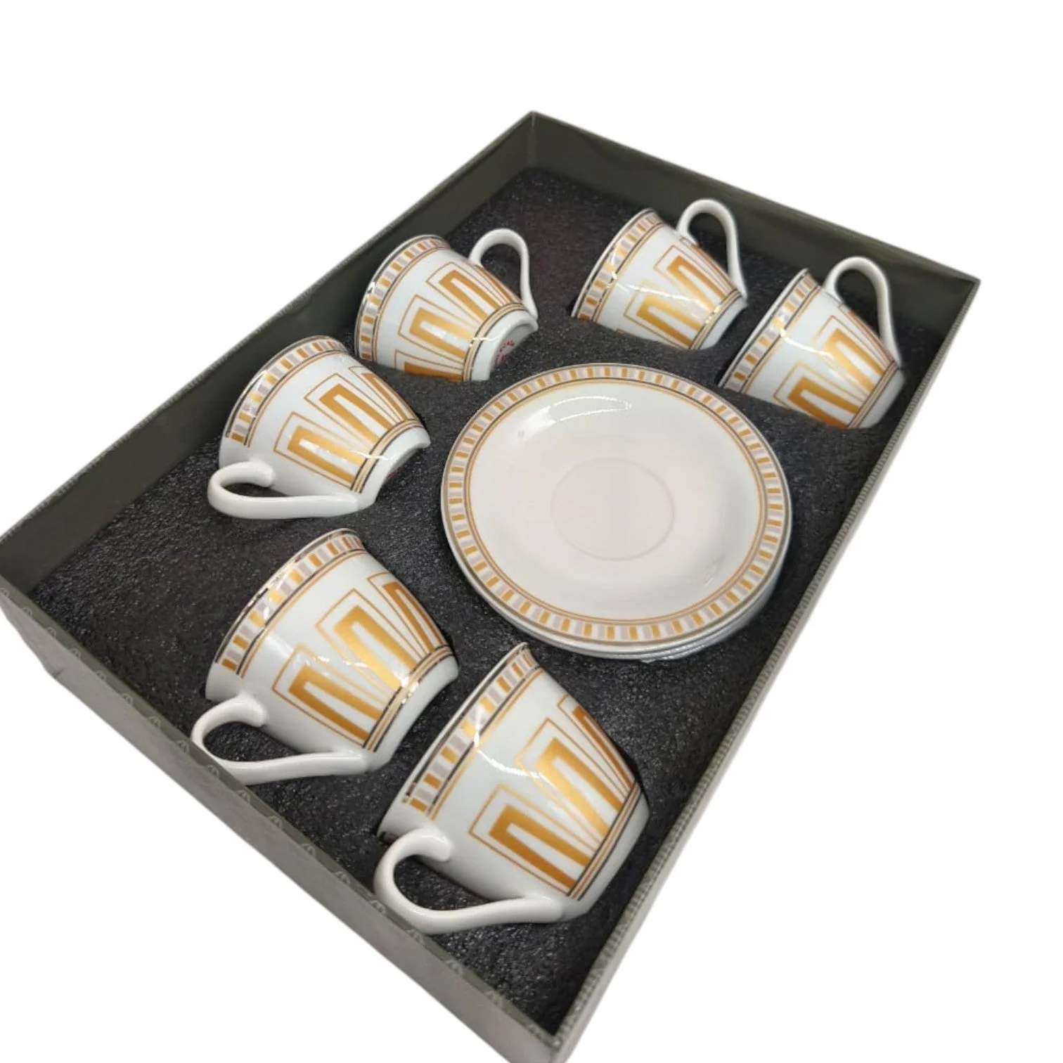 Solecasa Ceramic Cup and Saucer 12Pcs Set 6 Cups With 6 Saucers-100ML - Image 2