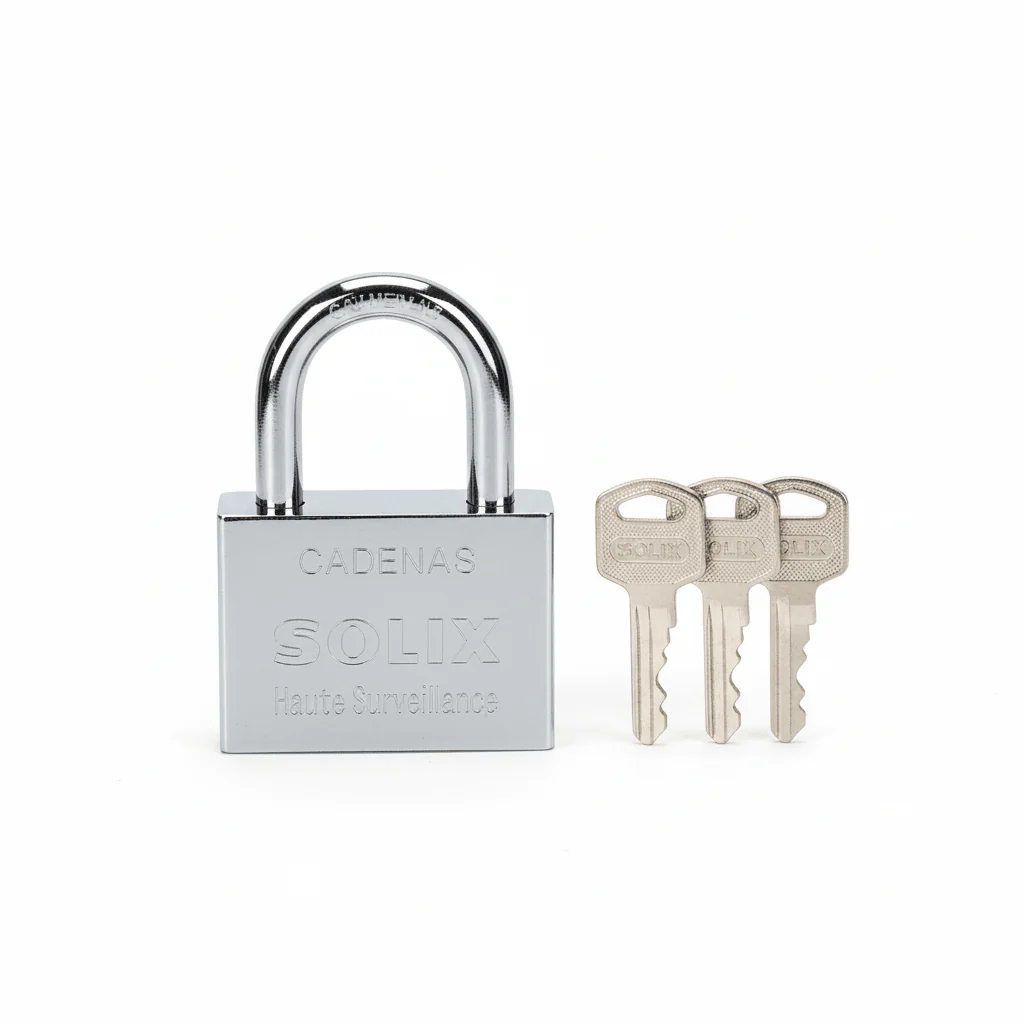 SOLIX Haute Surveillance 60mm Heavy-Duty Padlock – Set of 3 Keys