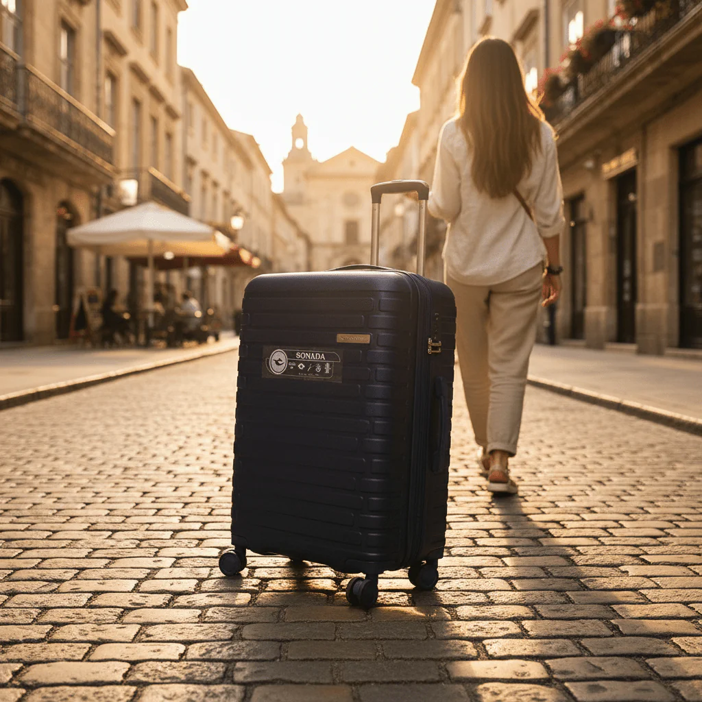 Sonada Navy Blue Hard Shell Trolley Bag – 24 Inch | 100% PP Lightweight Travel Luggage with Spinner Wheels - Image 2