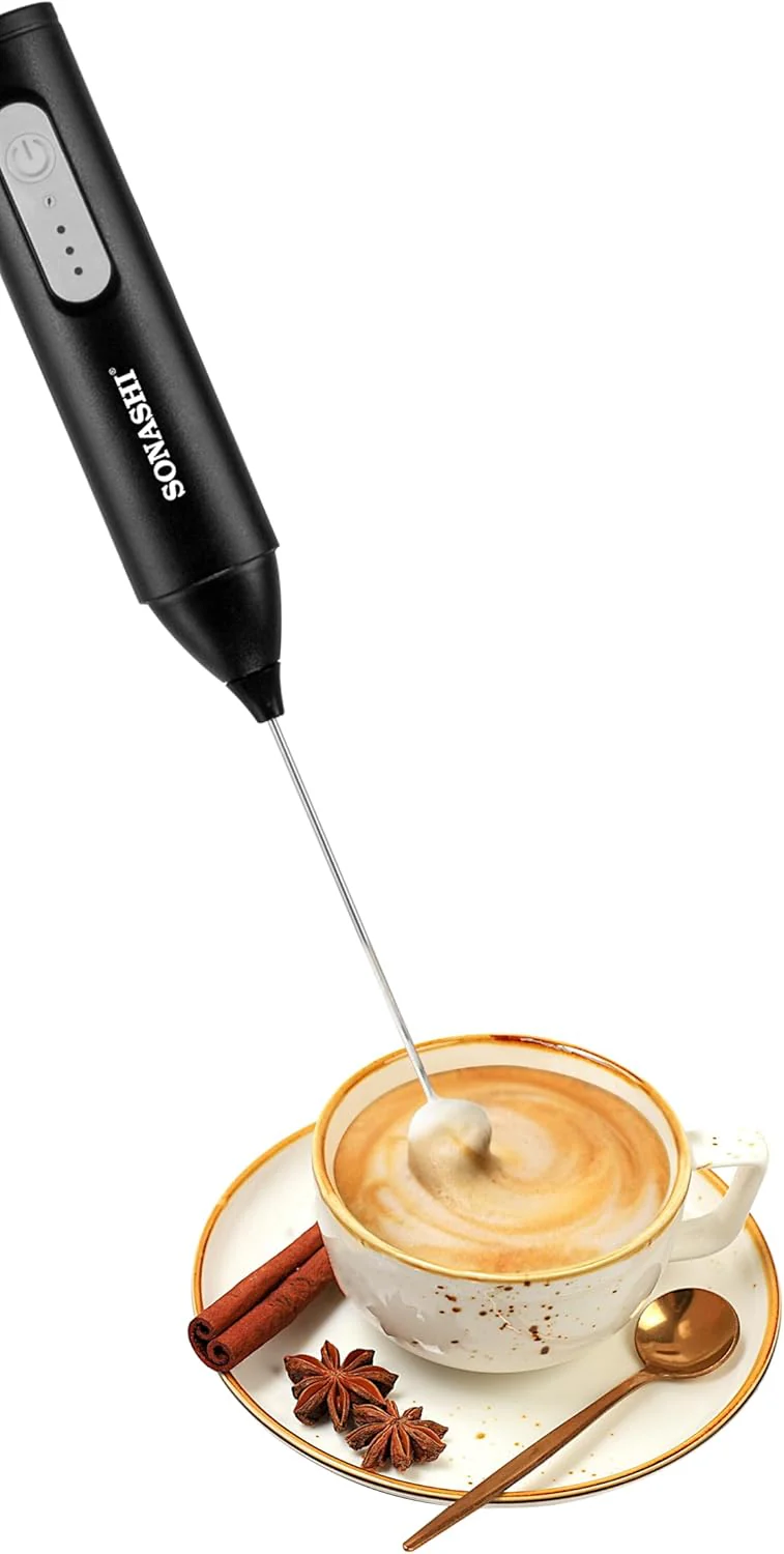 Sonashi Rechargeable Milk Frother, 304 Stainless Steel, 3 Speed Mixing Modes, Type-C Charging, SMF-701 - Image 4