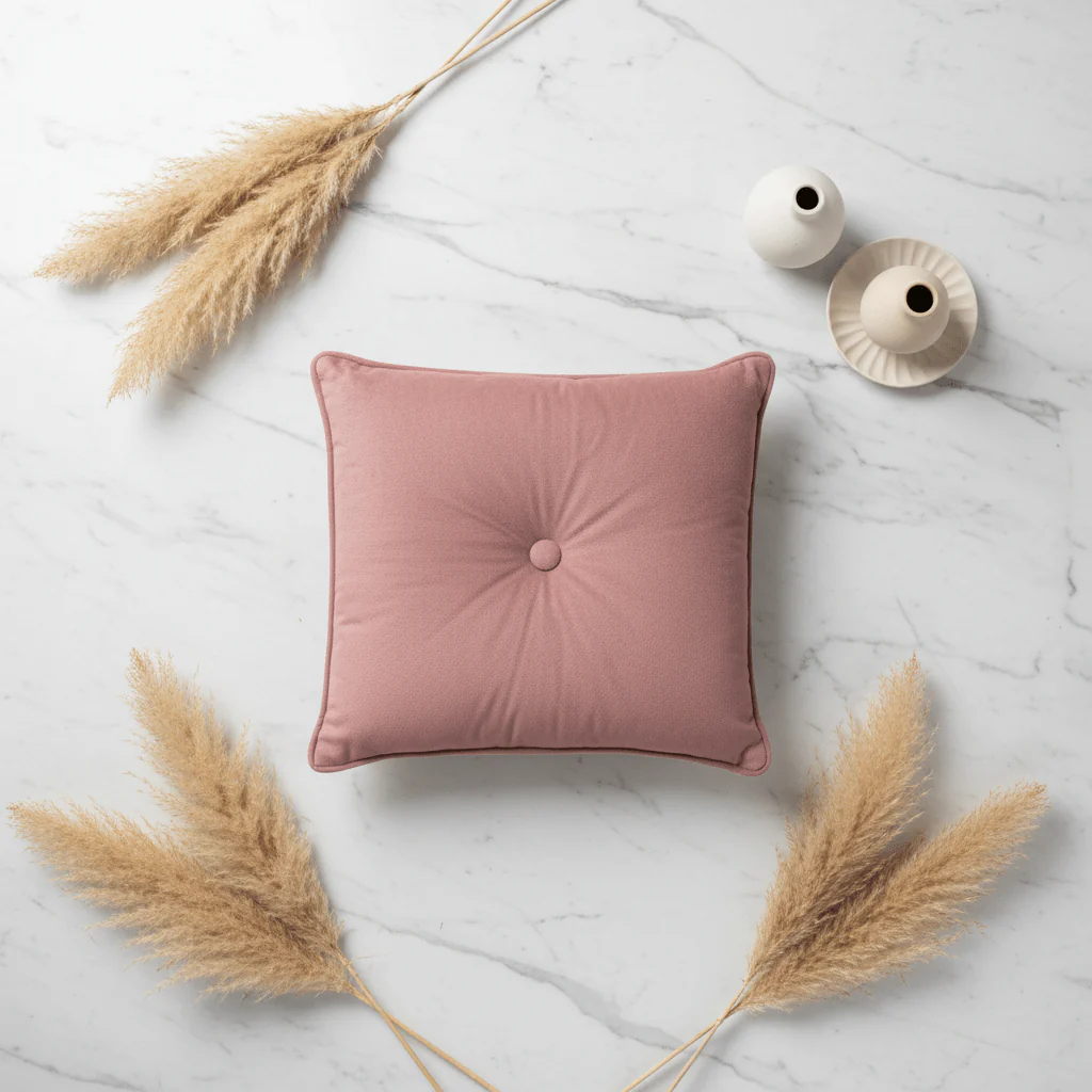 Square Cushion With Polyester Cover & Cotton Fiber Fill - 40×40cm - Rose / Brown / Burnt Orange / Army Green / Teal Blue - Image 2