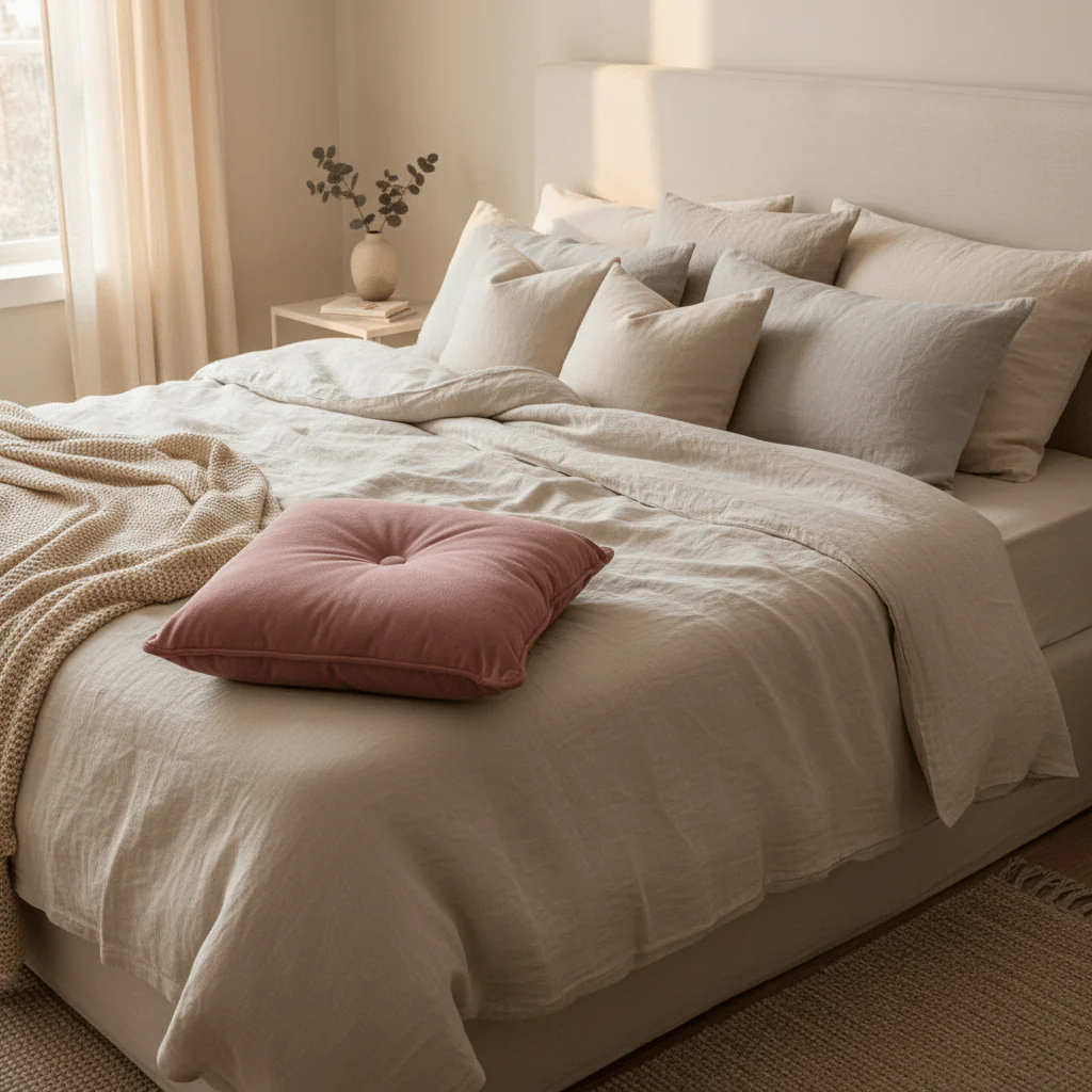 Square Cushion With Polyester Cover & Cotton Fiber Fill - 40×40cm - Rose / Brown / Burnt Orange / Army Green / Teal Blue - Image 3