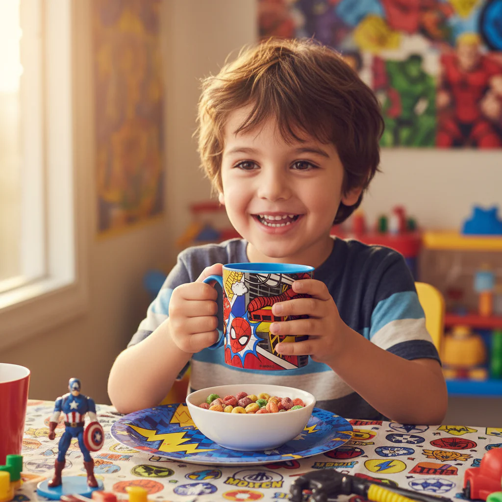 Stor Non-Slip Spider-Man Kids Plastic Mug – Blue Superhero Design Durable Mug 350 ml - Image 2