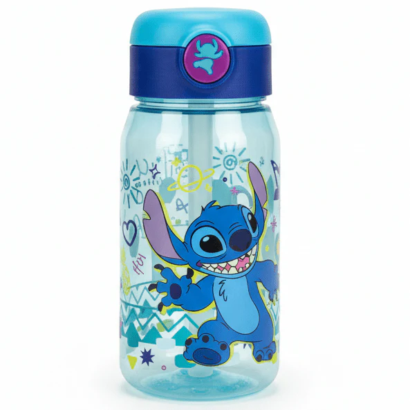 Stor Stitch Reusable Plastic Water Bottle Blue 510ml Kids Drinking Bottle BPA Free School Bottle