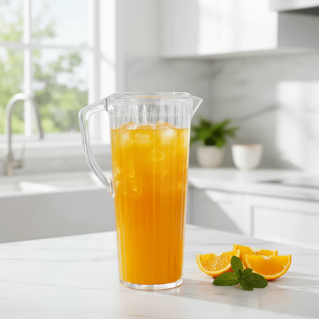 Striped Elegance Contemporary Clear Acrylic Jug with Sophisticated Stripe Design – 1.8 Litre - Image 2