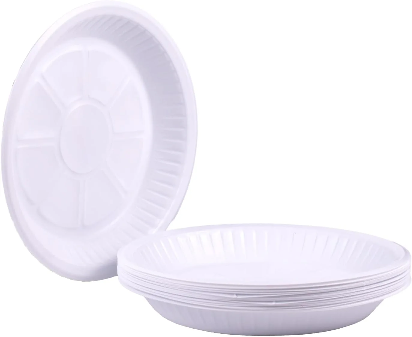 Sunny 25pcs Disposable Plain Plastic Plates 9"