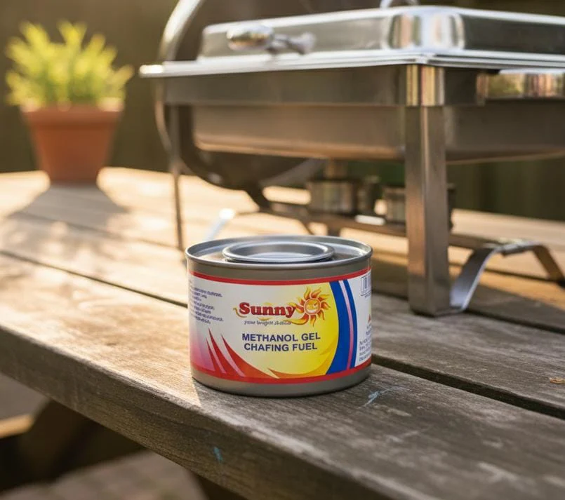 Sunny Methanol Gel Chafing Fuel 195 g | Safe Odorless Buffet Food Warmer | Long Burning Gel Fuel for Parties, Catering & Camping