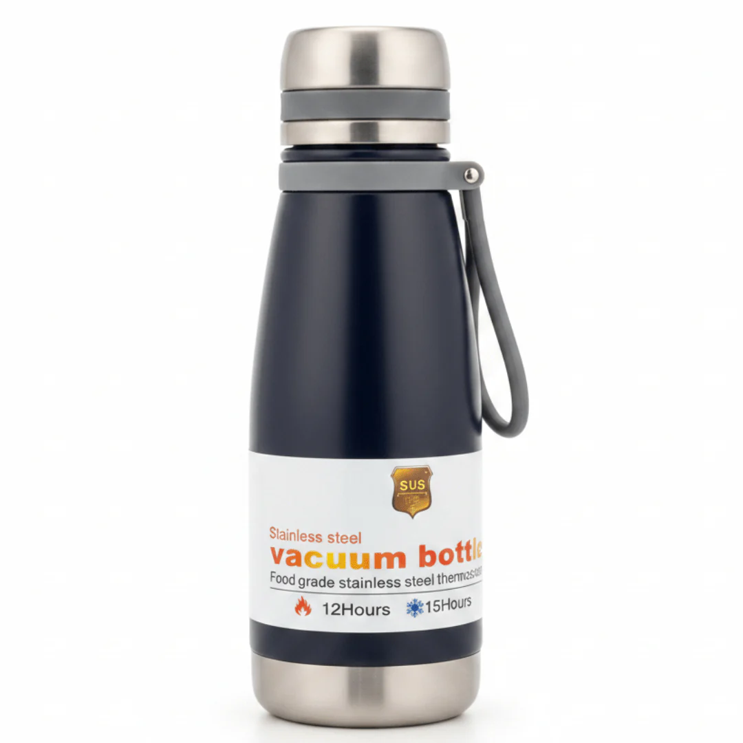 Double Wall Stainless Steel Vacuum Bottle 500ml – Navy Blue / Yellow / Silver / Red / Dark Green