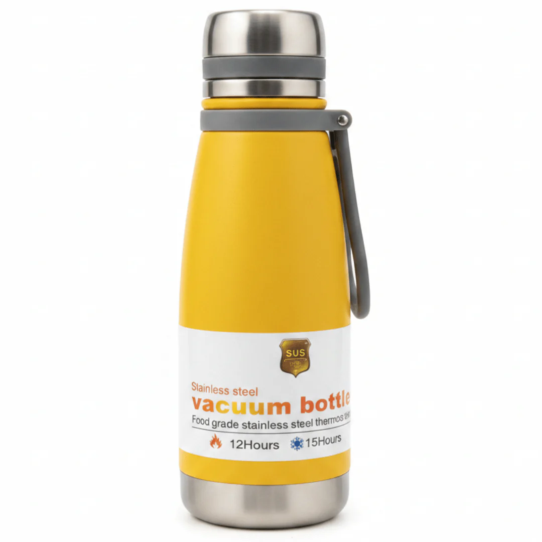 Double Wall Stainless Steel Vacuum Bottle 500ml – Navy Blue / Yellow / Silver / Red / Dark Green - Image 4