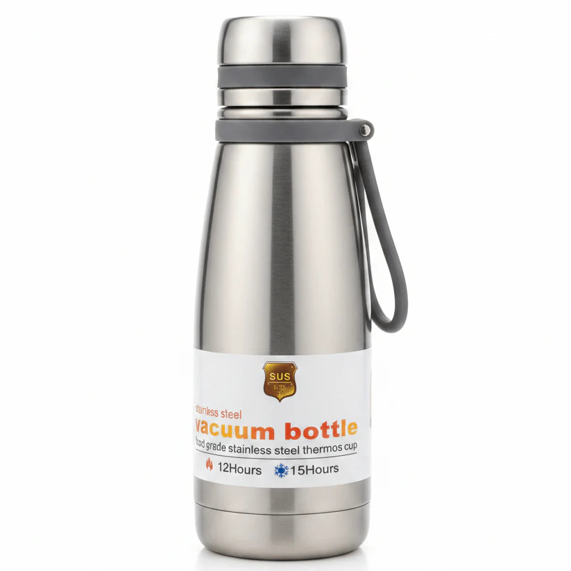 Double Wall Stainless Steel Vacuum Bottle 500ml – Navy Blue / Yellow / Silver / Red / Dark Green - Image 5