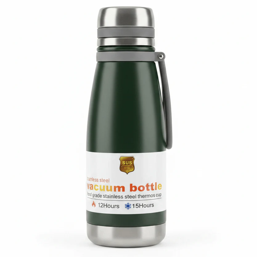Double Wall Stainless Steel Vacuum Bottle 500ml – Navy Blue / Yellow / Silver / Red / Dark Green - Image 6