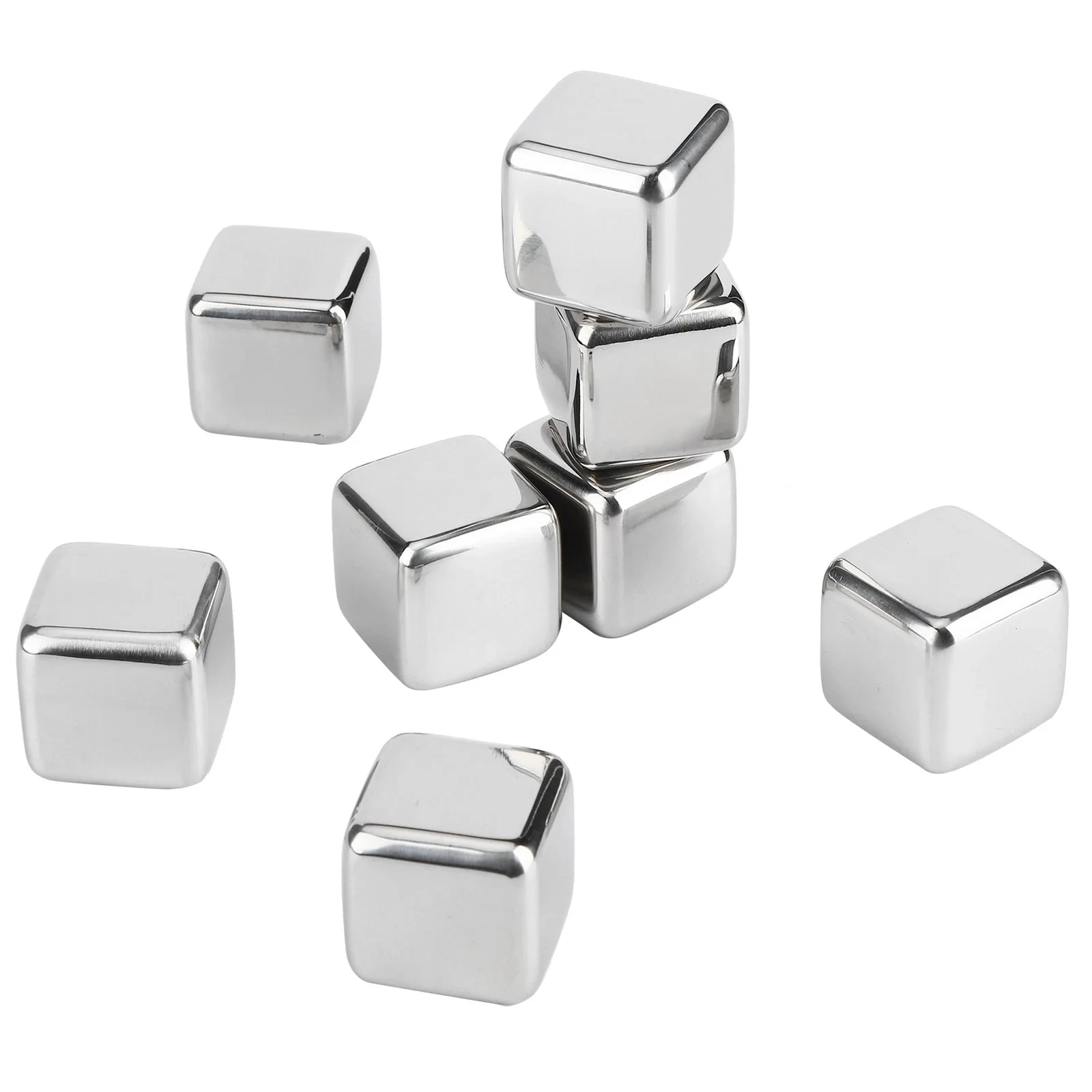 SUS304 Stainless Steel Ice Cubes 8pcs, Include 1pc Ice Clip - Image 2