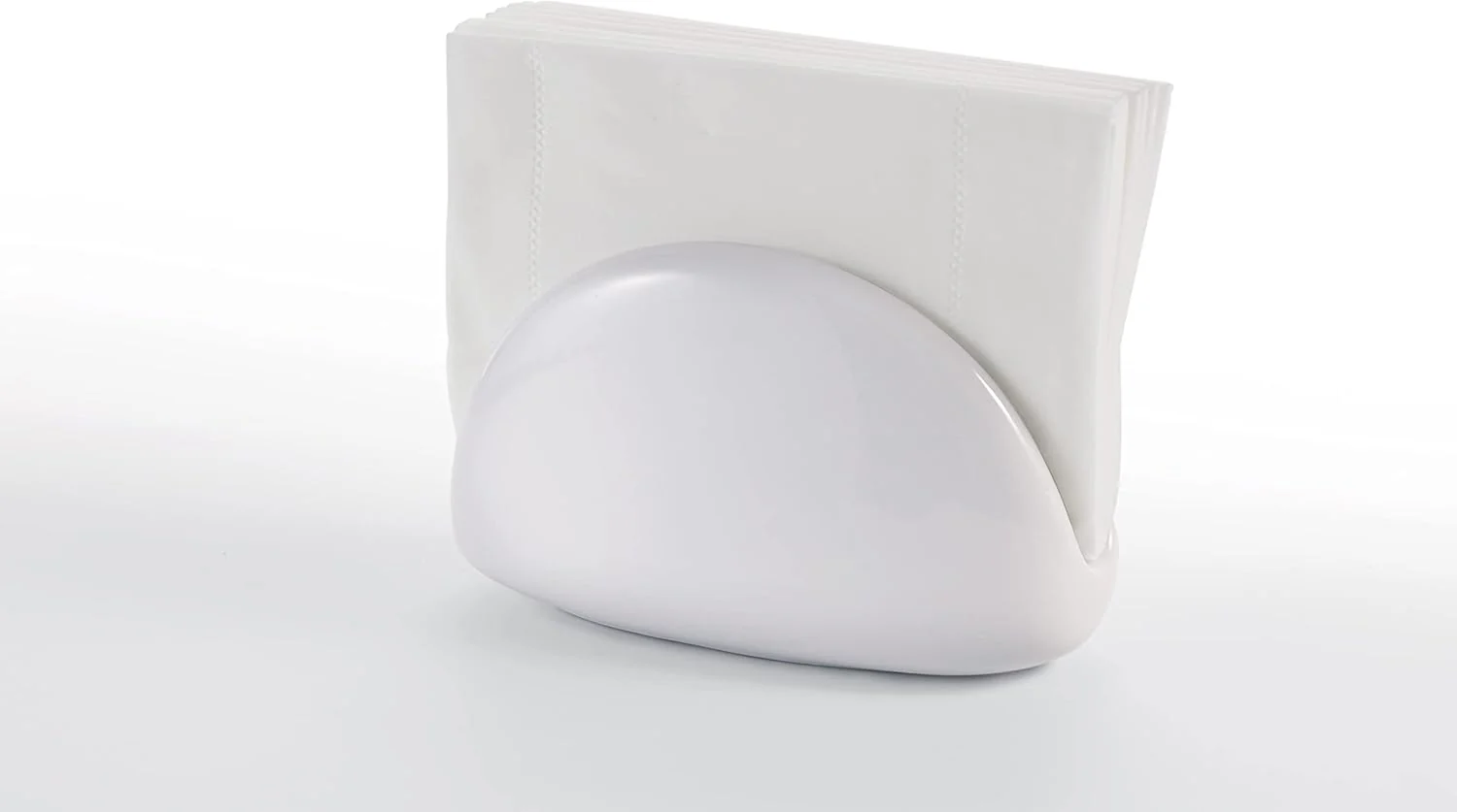 Symphony Elegant White Ceramic Napkin Holder – 13×5.5×8 cm