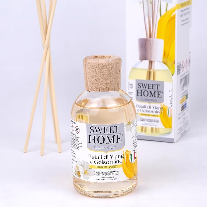 Sweet Home Ambient Fragrance Reed Diffuser, Jasmine & Ylang Leafs - 100ml, Floral and Exotic Aroma, Ideal for Living Rooms, Bedrooms, and Gifting, Made In Italy. - Image 3