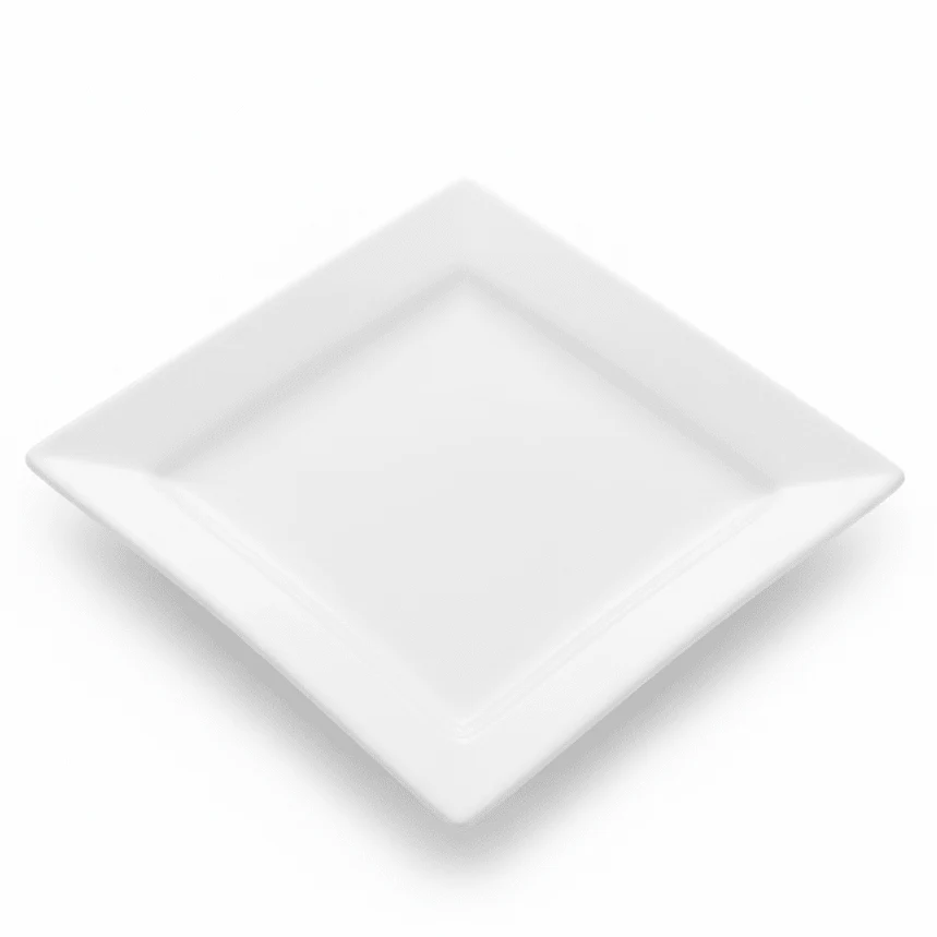 Symphony White Square Side Plate – 19 cm Stylish Ceramic Appetizer & Dessert Plate for Home and Restaurant Use