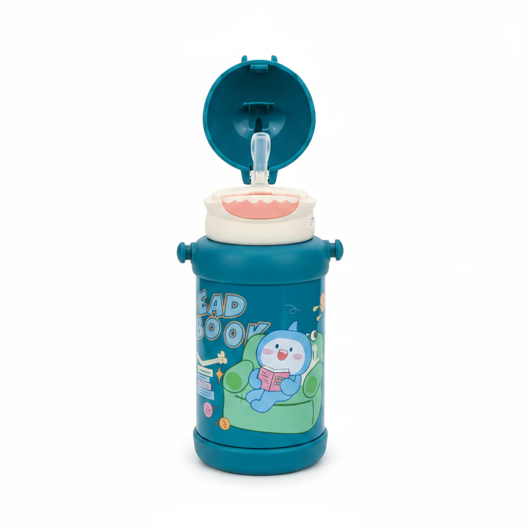 Teal Blue Plastic Water Bottle with Premium Elegant Cap Design – 550 ml - Image 2
