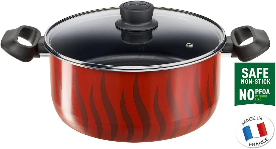 TEFAL Casserol/Stewpot with Lid 24cm, 4.5 Litre- Flame Design - Image 2