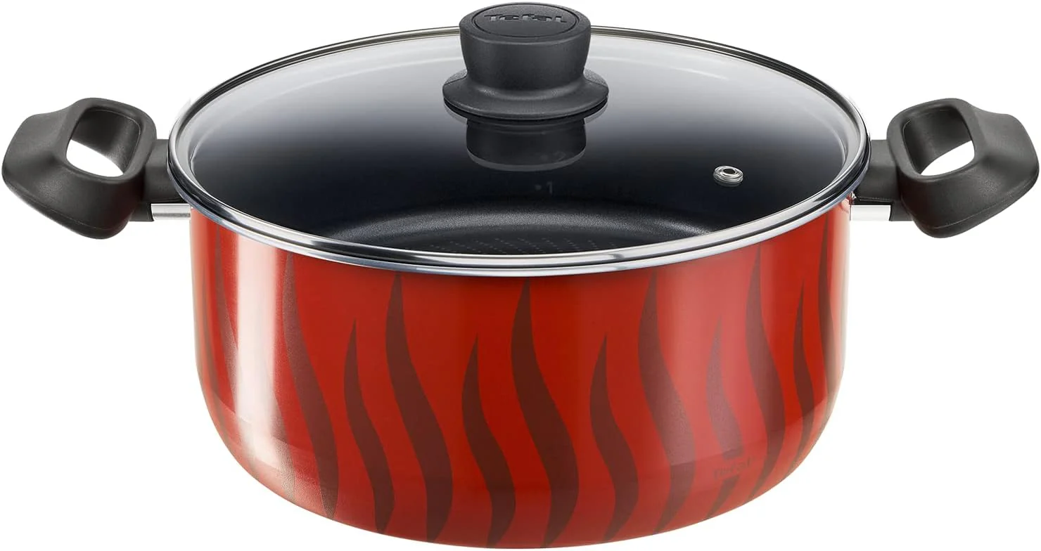 Tefal G6 Tempo Flame 14-Piece Non-Stick Aluminium Cookware Set – Complete Kitchen Set in Red, Made in France - Image 2