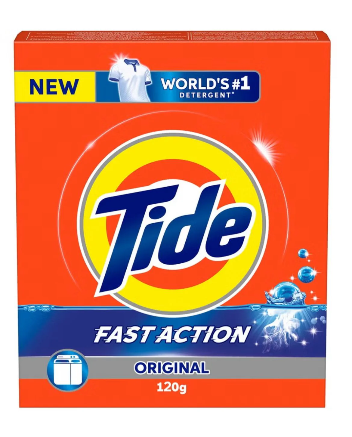 Tide Fast Action Original Detergent Powder 120g, Top Load Washing Powder