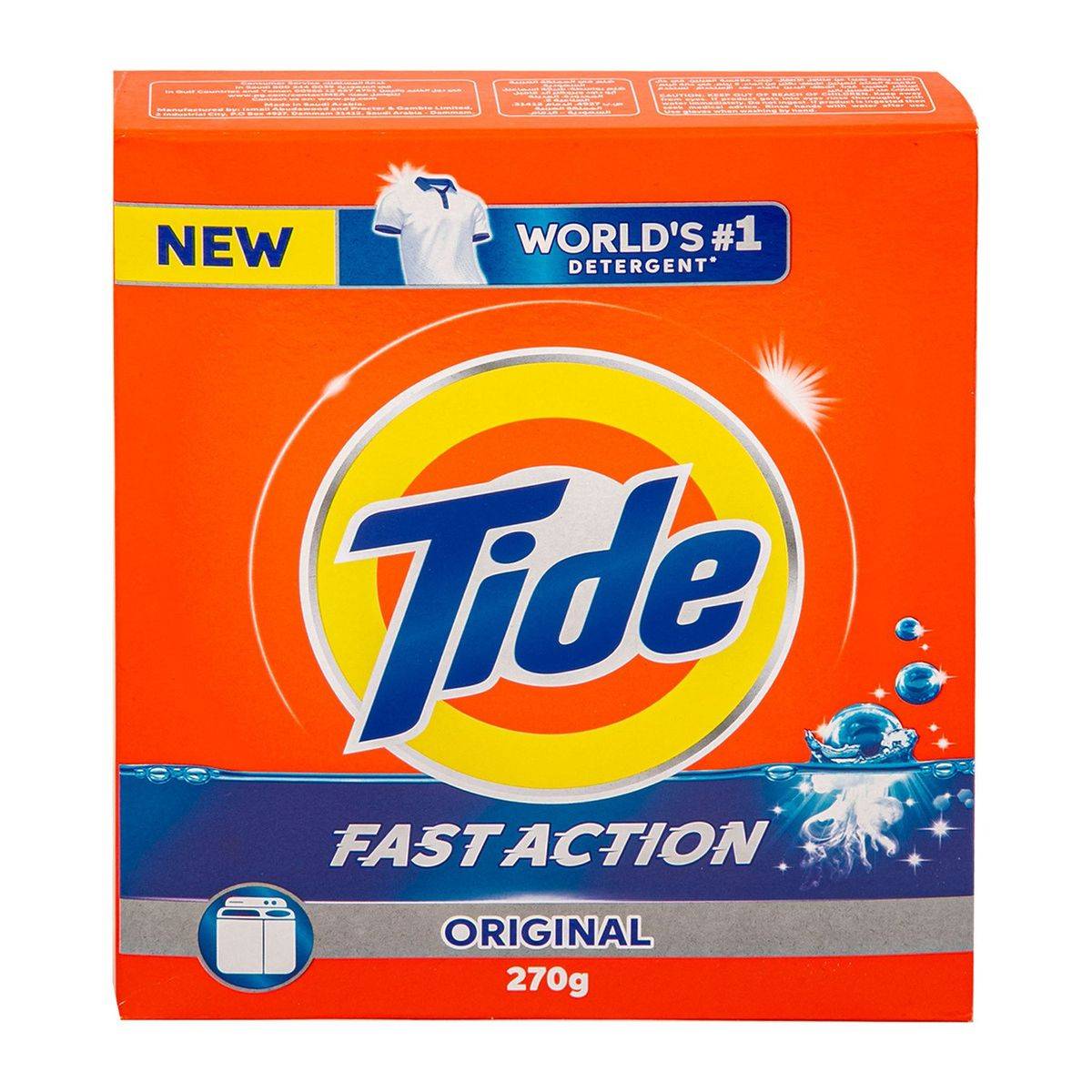 Tide Fast Action Original Detergent Powder 270g, Top Load Washing Powder