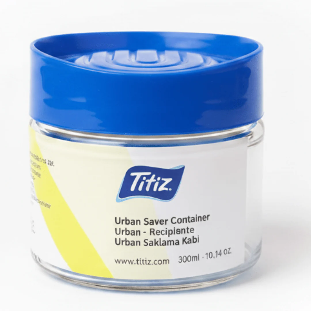 Titiz Urban Saver Glass Storage Jar with Plastic Lid – 300ml | Red / Blue / Black | - Image 4