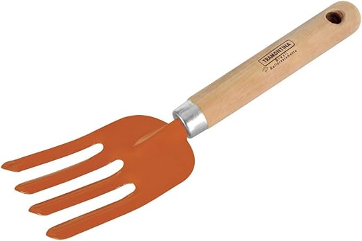 Tramontina Hand Garden Fork 4 Teeth with Special Carbon Steel and Wood Handle - Image 3