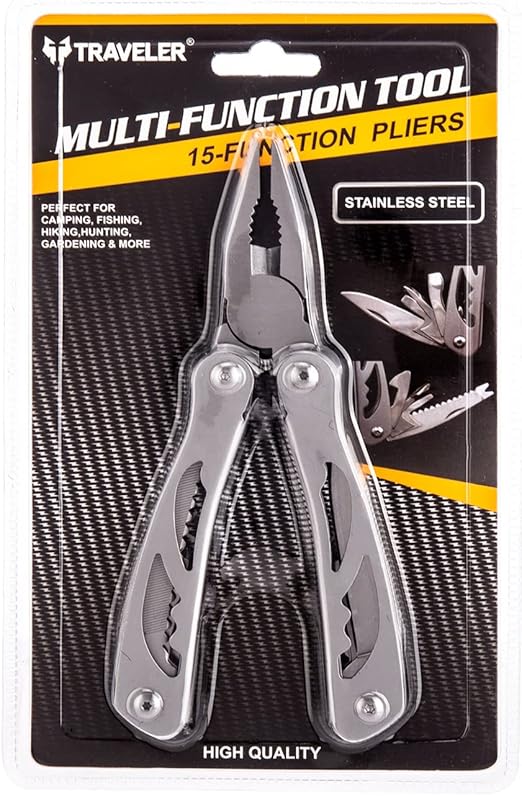 TRAVELER 15-Function Pliers Tool, Stainless Steel - Image 4