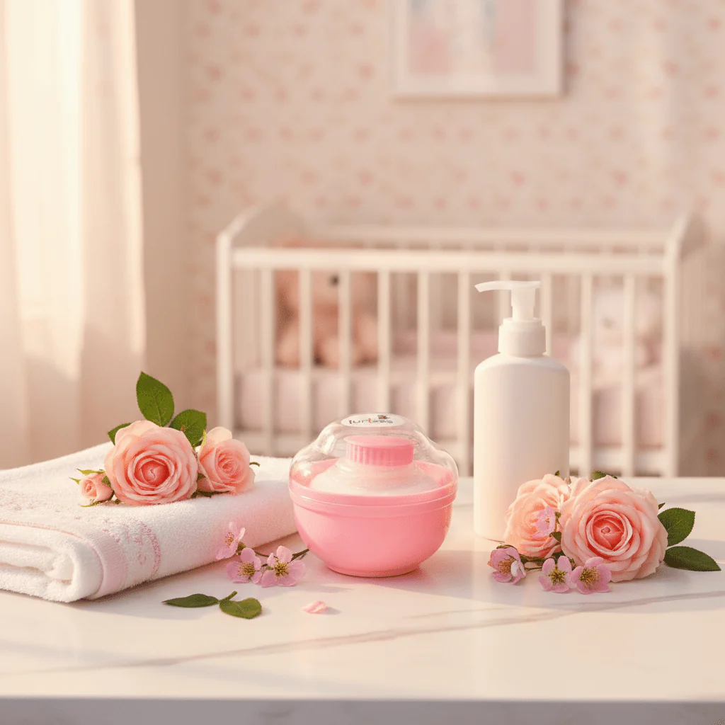 Turtees Baby Premium Powder Puff – Pink - Image 3