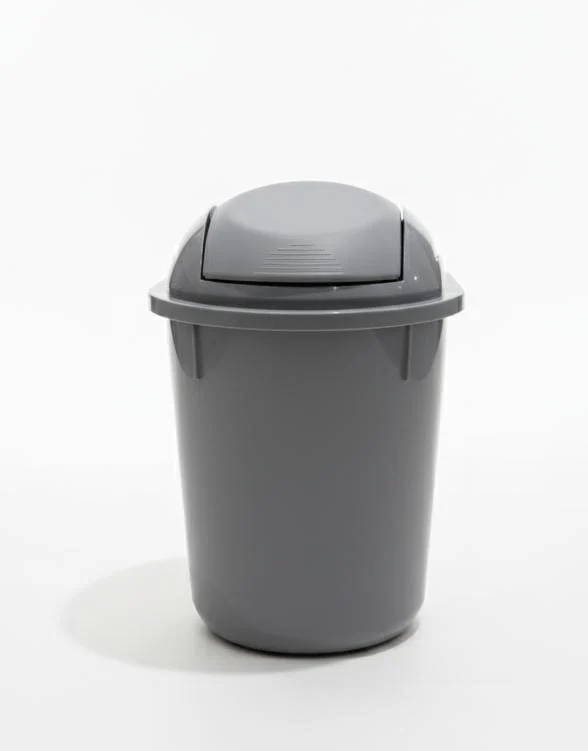 UFO 22 Litre Swing Dustbin – Durable Plastic Waste Bin 32.5x46.5 cm, Gray Color, for Home & Office Use - Image 2