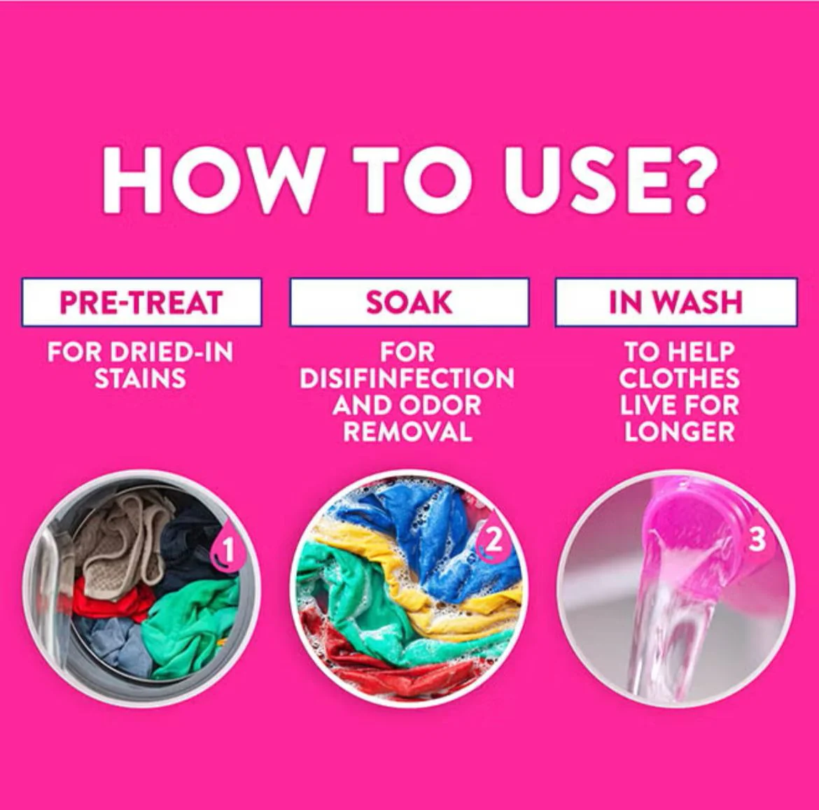 Vanish Fabric Stain Remover Liquid pink 1Liters, Cares for Colours, Without Chlorine Bleach - Image 6