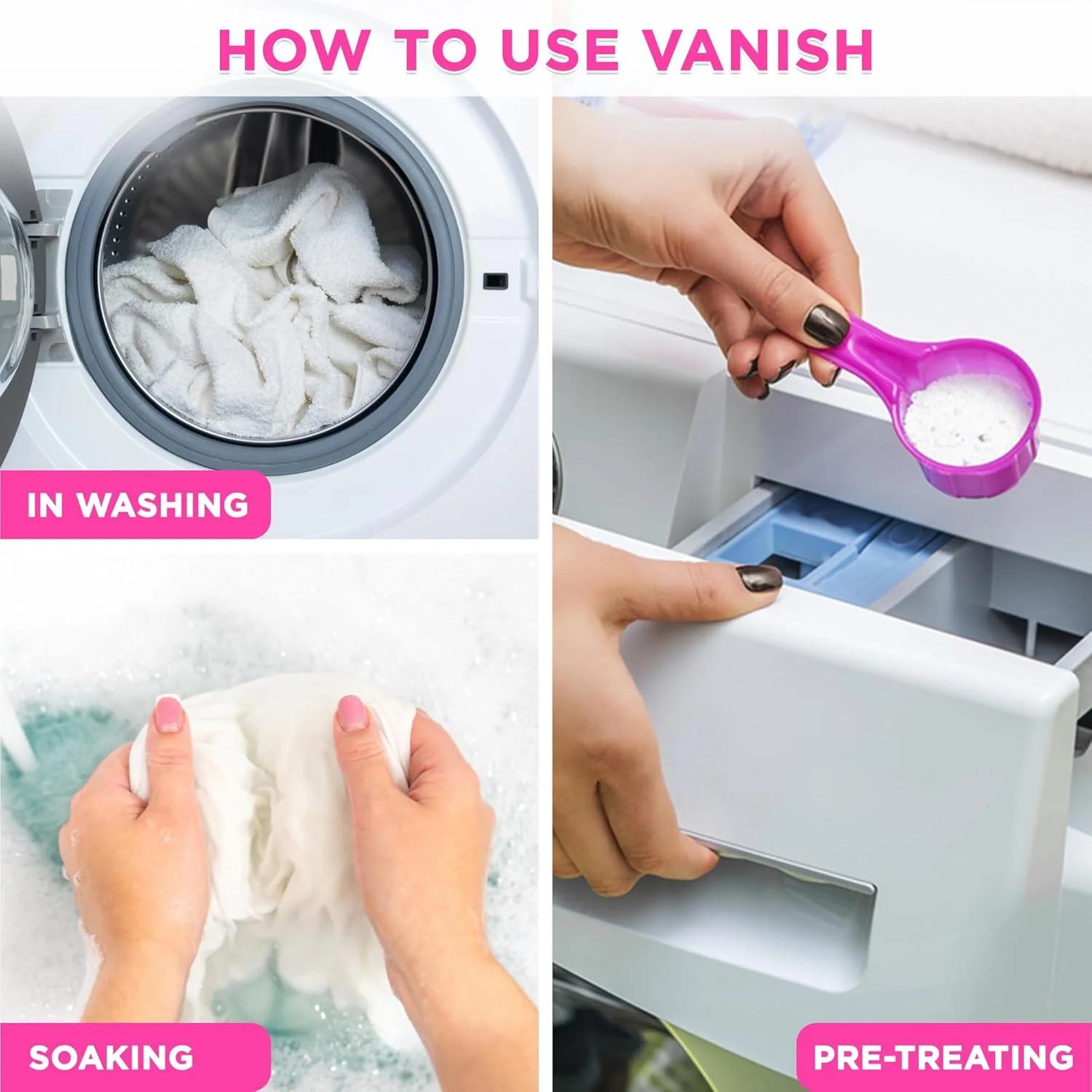 Vanish Gold Oxi Action Fabric Stain Remover 450g White clothes - Image 5