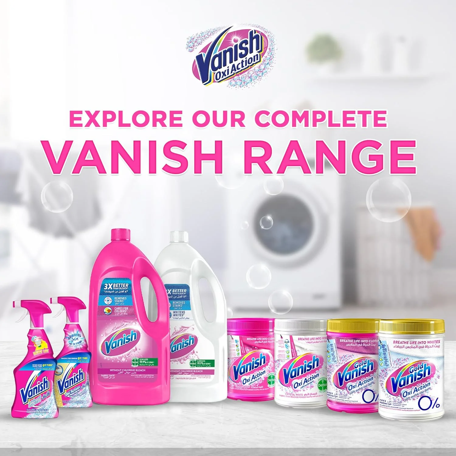 Vanish Gold Oxi Action Fabric Stain Remover 900g White clothes - Image 6