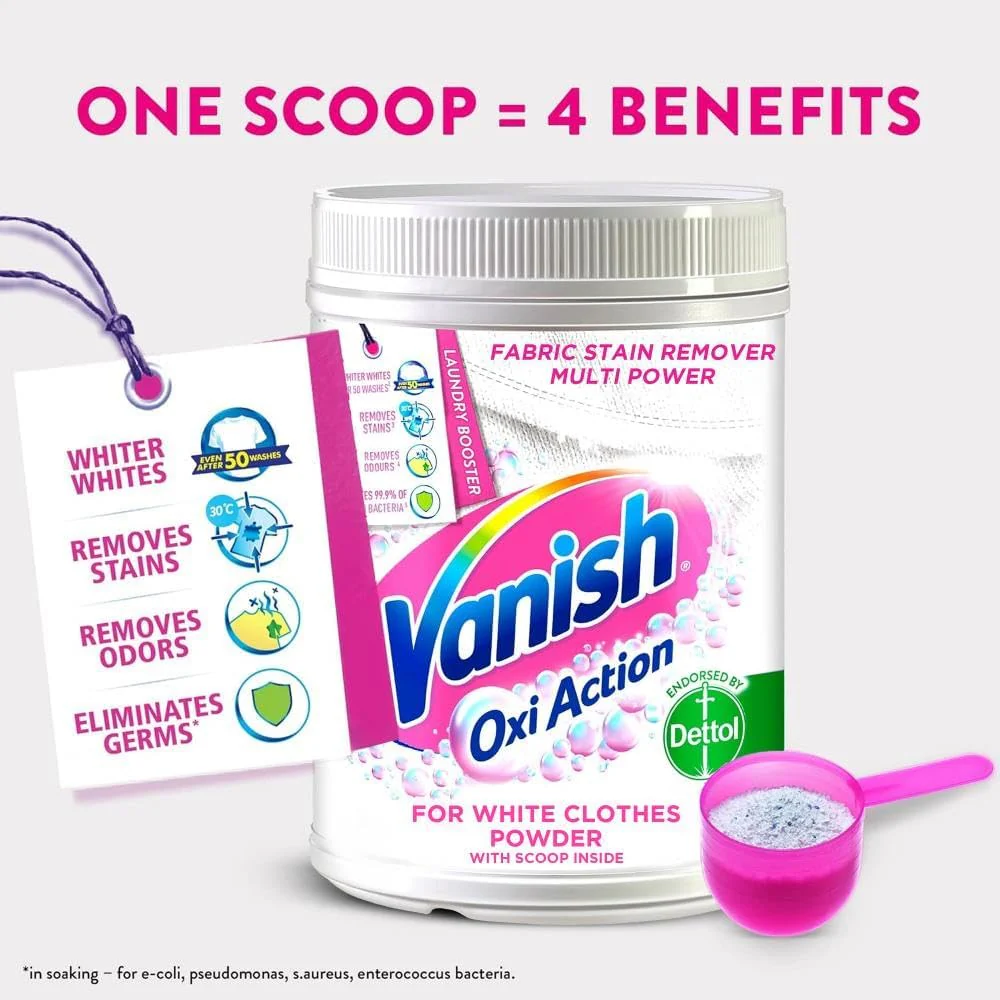 Vanish Oxi Action Stain Removal Powder Crystal White 450 gm - Image 3