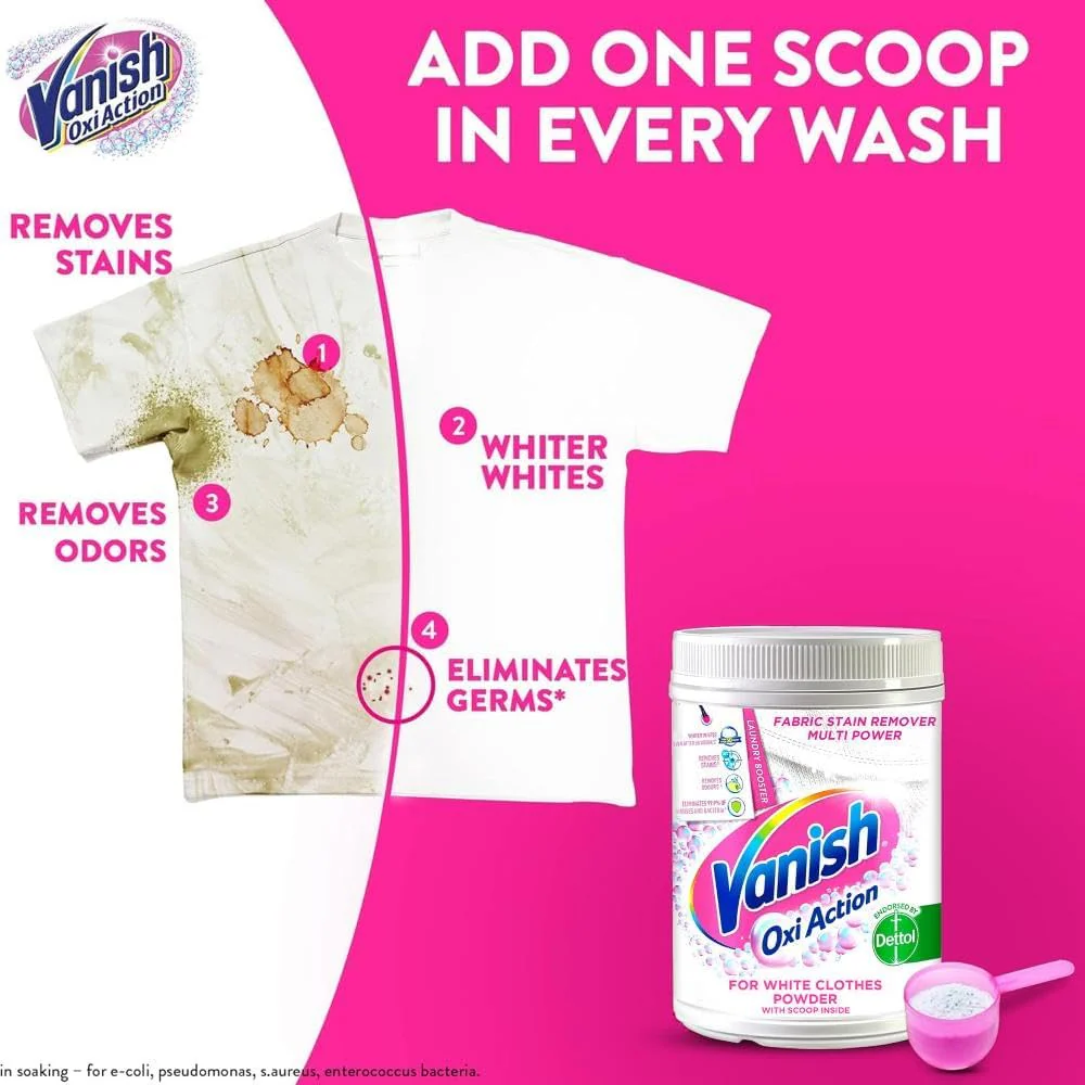 Vanish Oxi Action Stain Removal Powder Crystal White 450 gm - Image 4