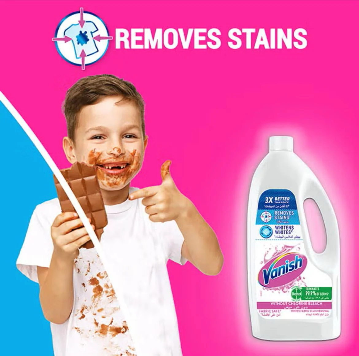 Vanish Stain Remover Liquid for Whites 1L - Image 3