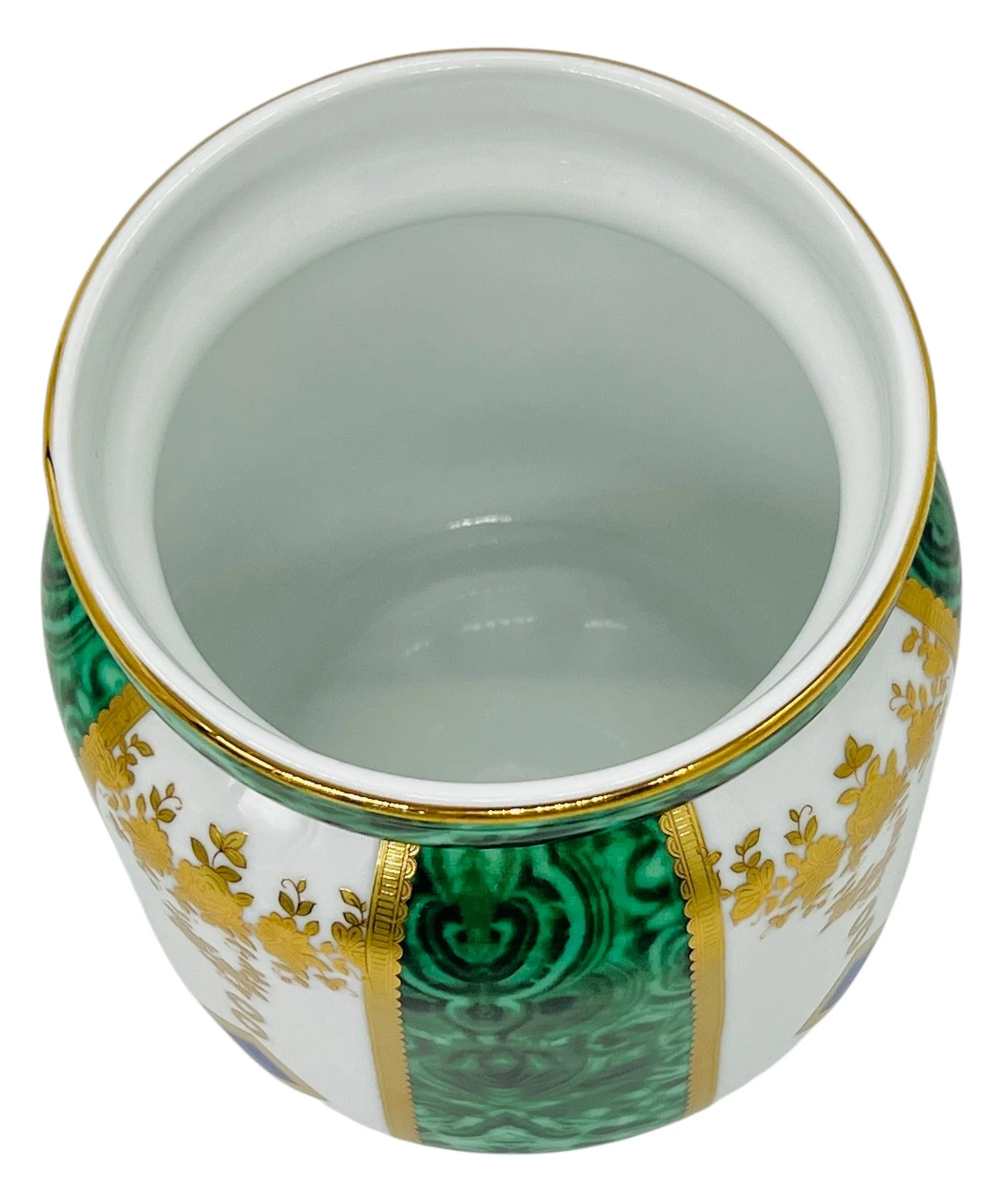 Veronese Ceramic Sugar Pot 12cm*12cm*20cm, Italian Design, Royal Green and Gold, PE19039 - Image 3
