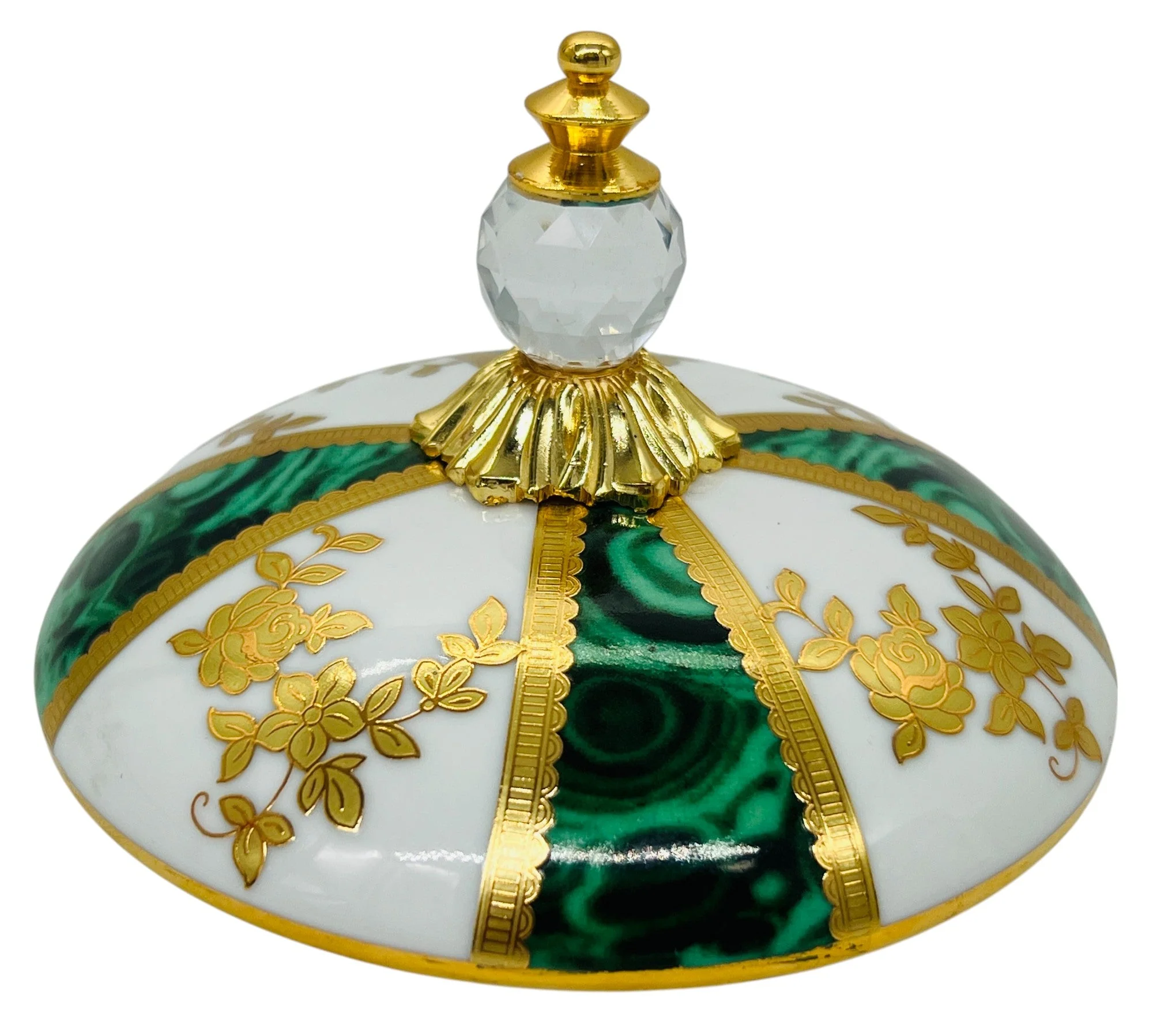 Veronese Ceramic Sugar Pot 12cm*12cm*20cm, Italian Design, Royal Green and Gold, PE19039 - Image 4