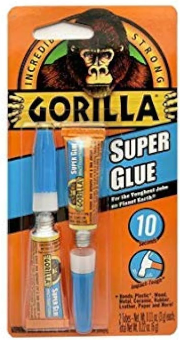 Gorilla Super Glue Twin Pack – 2 x 3g Clear High-Strength Adhesive Tubes