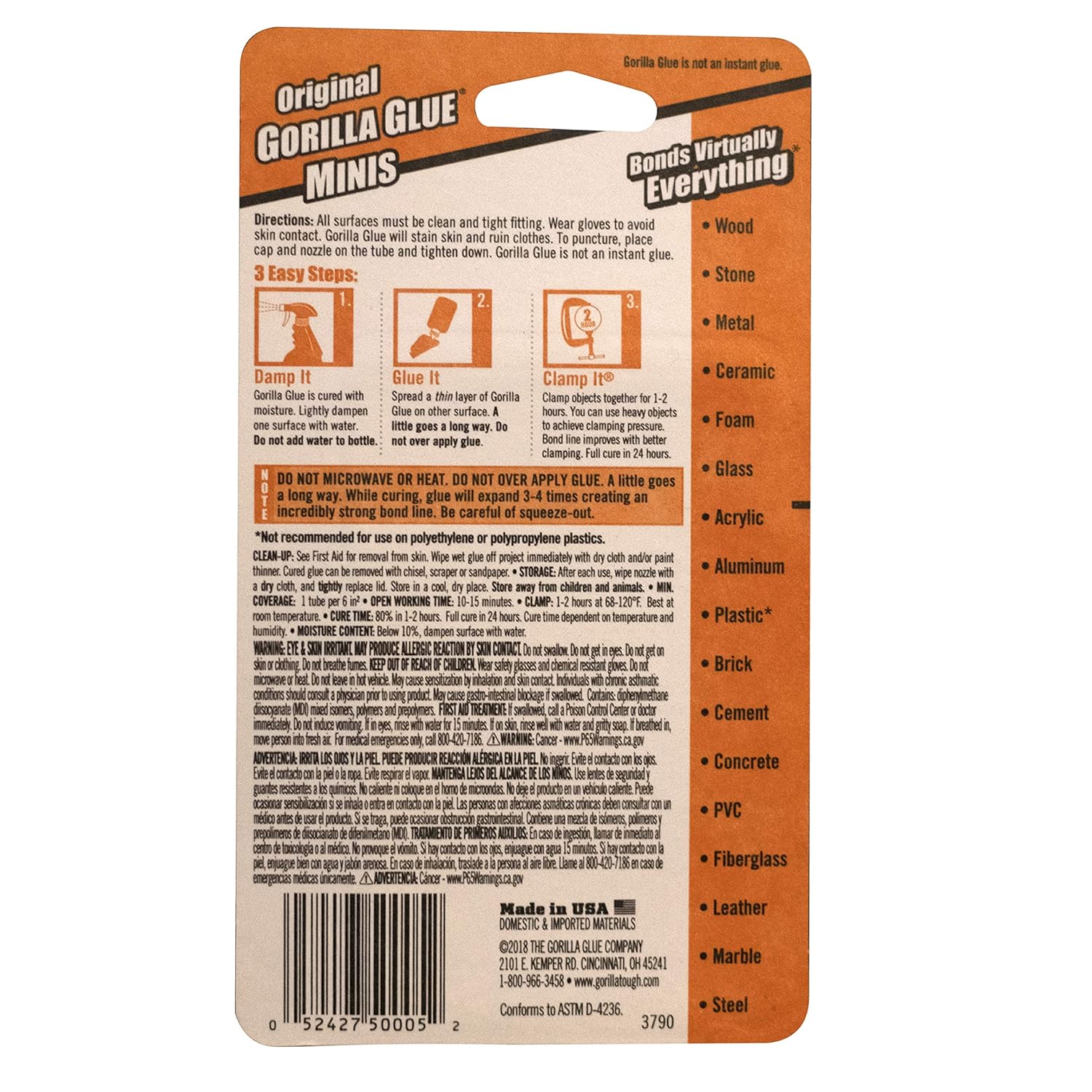 Gorilla Original Glue Mini Tubes β 4 Pack, 3g Each, Brown Waterproof Formula - Image 2