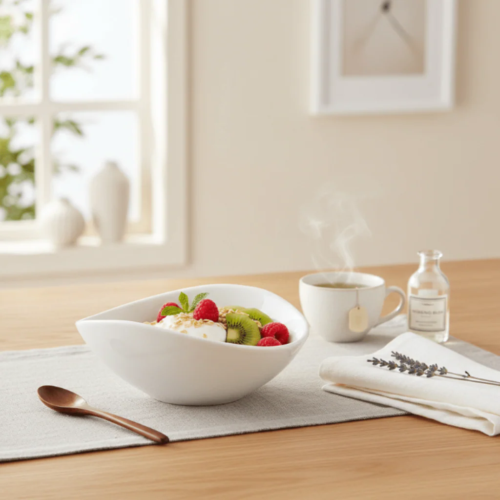 Symphony Elegant 4-Piece White Ceramic Serving Bowl Set – 10 cm - Image 2