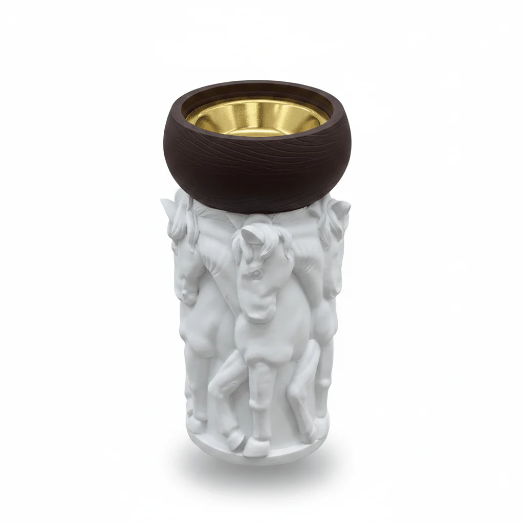 White & Brown Horse Sculpture Incense Burner | Luxury Arabic Bakhoor Holder | 17×7 cm - Image 4