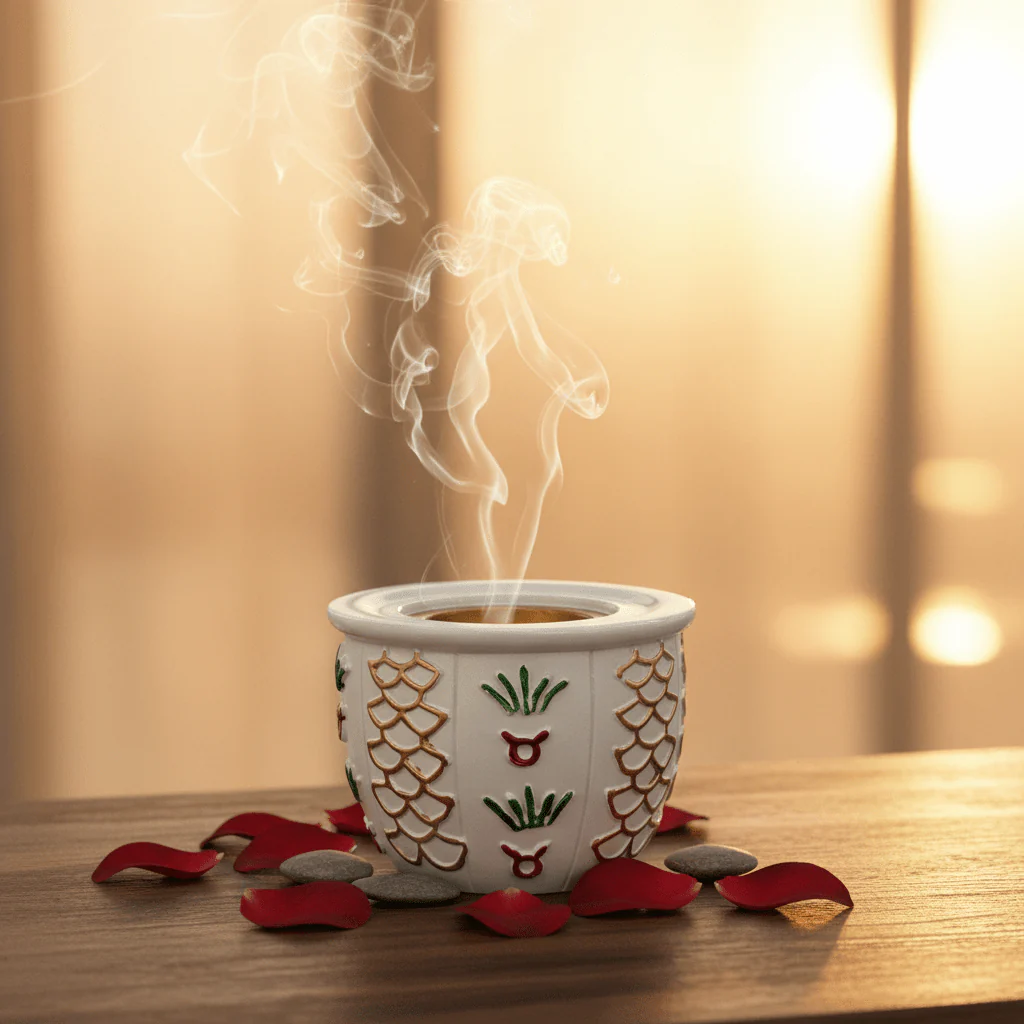 White & Gold Ceramic Incense Burner | Pineapple Motif | 9×12 cm - Image 3
