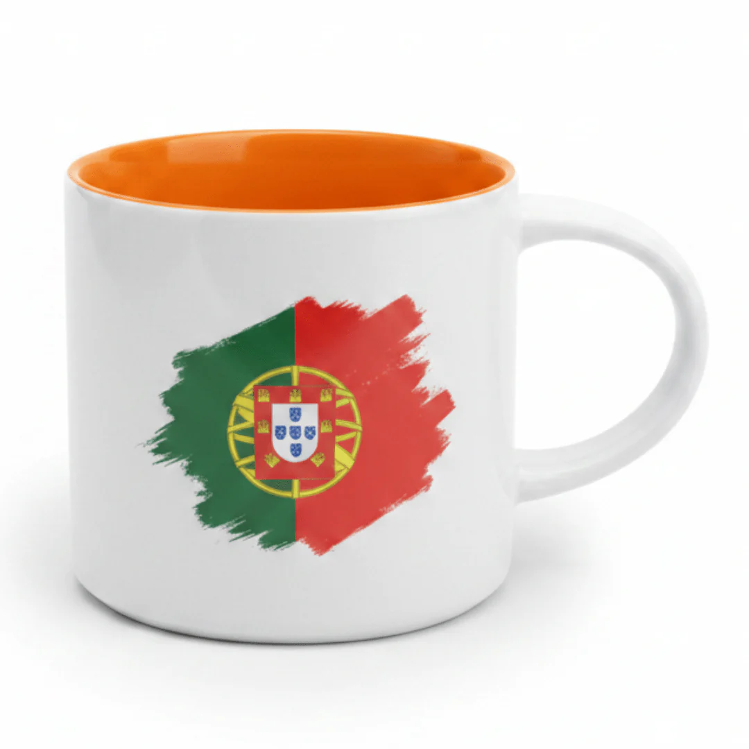 White Ceramic Coffee Mug 350ml With Portugal Flag & Cristiano Ronaldo Design