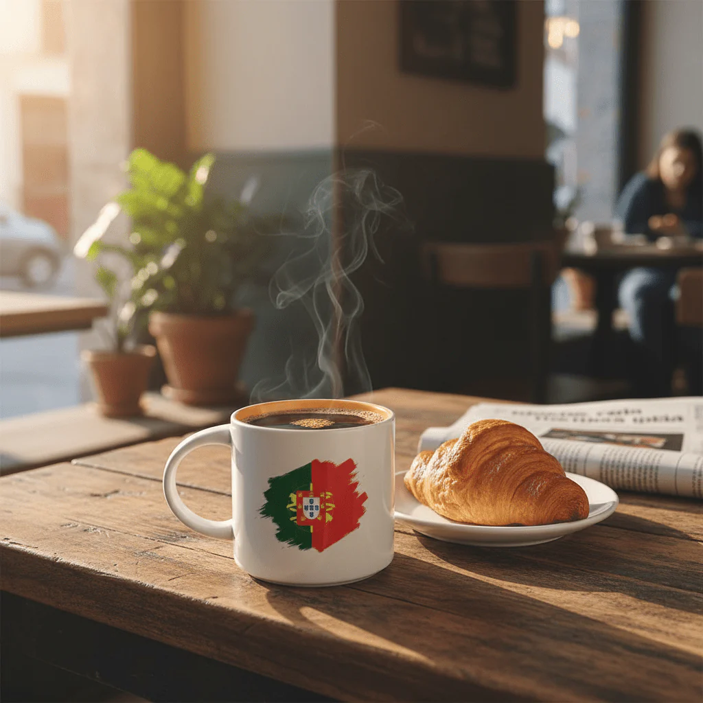 White Ceramic Coffee Mug 350ml With Portugal Flag & Cristiano Ronaldo Design - Image 4
