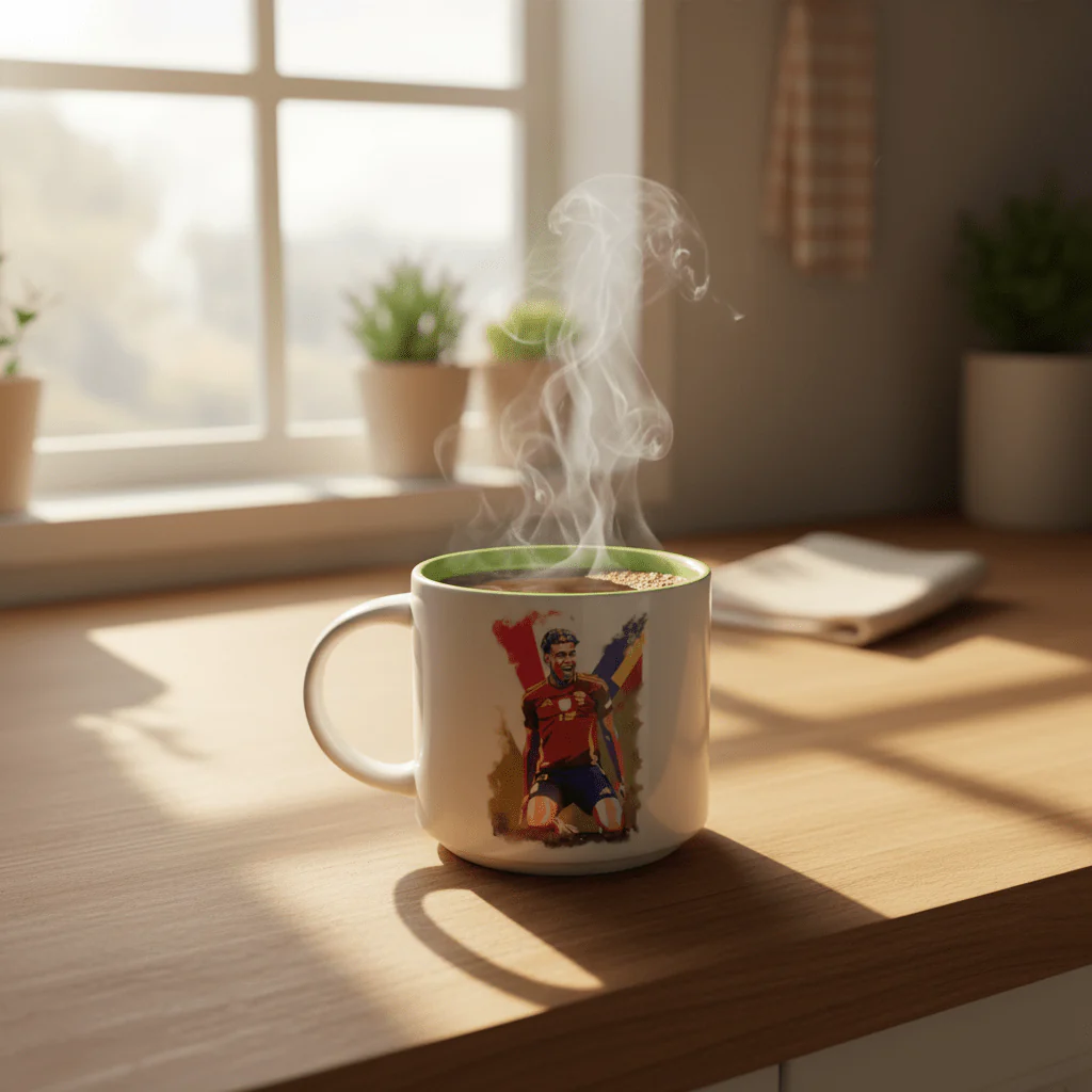 White Ceramic Mug 350ml — Spain Flag & Lamine Yamal Design - Image 2