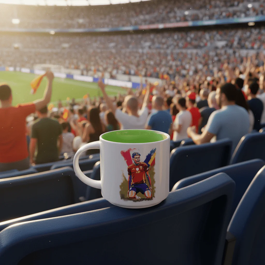 White Ceramic Mug 350ml — Spain Flag & Lamine Yamal Design - Image 3