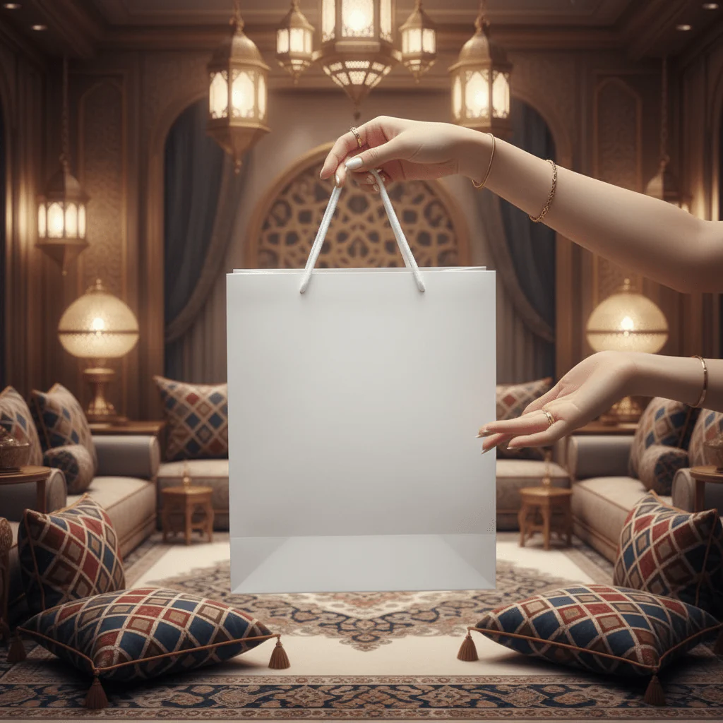 White Paper Gift Bag with Rope Handles | Elegant Luxury Packaging for Gifting | 32Ă—25cm | - Image 3